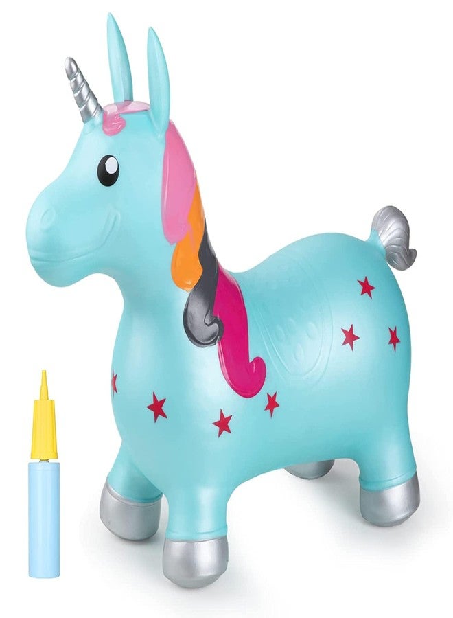 TECH LOGO ELECTRONICS Unicorn Bouncy Horse, Inflatable Animals Hopper for Toddlers, Ride on Rubber Jumping Toys for Baby Girl or Boy 1st Birthday Gift 2 3 4 Year Old (Multi) - Image 2